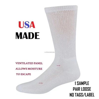 Lote de 6 calcetines acolchados y ventilados para diabéticos Physicians Choice para hombre hechos en EE. UU. Foto 1 de 4