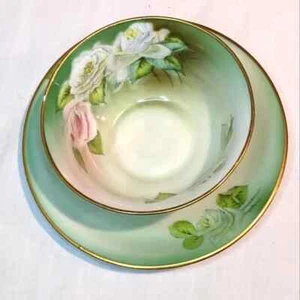 Vintage Hand Painted Royal Bavaria Porcelain Plate & Cup - Picture 1 of 10
