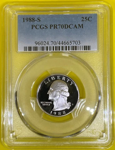 1988 S 25C Washington Quarter Proof PCGS PR70 DCAM Cover
