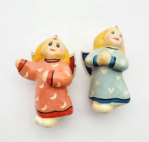 Vintage Paper Mache Angels Girl Christmas Ornament Hanging Decoration - Picture 1 of 12