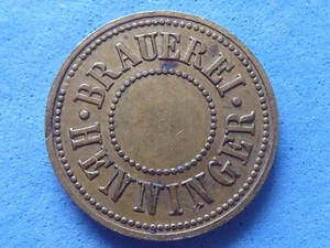 158) Deutschland Henningen Bier Medaille Automaten Medaille 22mm 4,00£ - Bild 1 von 2