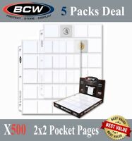 10 New BCW 20 Pocket Pages Sheets for 2X2 Coin Holders Slide Storage loose 
