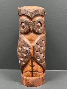 SOLID CARVED WOOD OWL PAPERMACHE MOLD #S - Picture 1 of 10