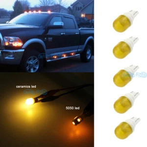 5x Amber Clearance Cab Marker Roof Light Ceramics LED Bulbs For 03-16 Dodge Ram - Picture 1 of 10