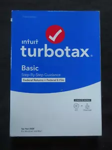 Genuine 2020 Intuit Turbotax Basic Federal Window & Mac - Picture 1 of 3