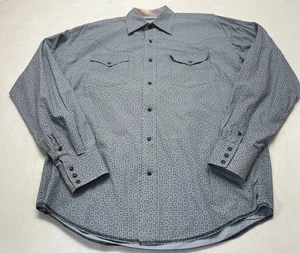 Vintage Stetson Herren L Pearl Snap Western Rodeo Langarm Hemd Blau Cowboy - Bild 1 von 17