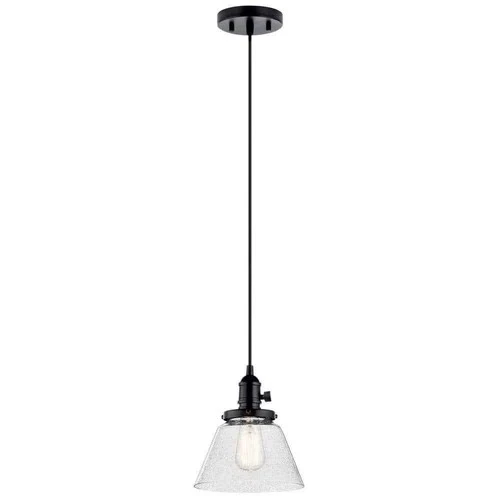 Kichler Lighting 43851BK Avery 1 Light Black Mini Pendant Ceiling Light