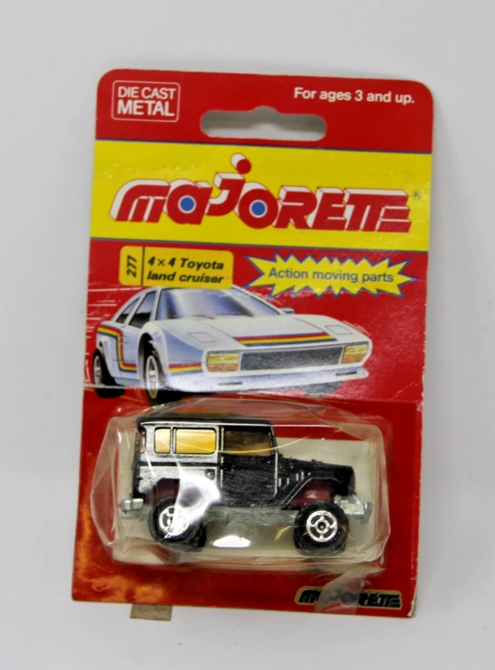 Majorette # 277 Black 4x4 Toyota Land Cruiser FJ40 1:53 France On Card Rare - Image 1 of 4