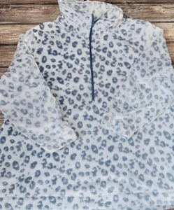 4x Fleecepullover Catherines grau Leopardenmuster super weich kuschelig Taschen - Bild 1 von 5