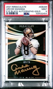 2021 Panini Immaculate Archie Manning Eye Black GOLD Auto /20 PSA 9 - Bild 1 von 2