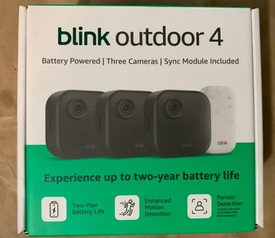 Blink Outdoor 4 Battery Powered 3-Camera Security System NEW - Image 1 of 2