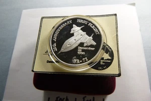 SR-71 BLACKBIRD SPYPLANE 25 ANIVERSARIO RARO 999 PLATA UNIDAD COMERCIAL MONEDA CERTIFICADO DE AUTENTICIDAD 8SR6 - Imagen 1 de 3