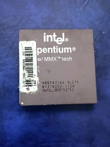 Intel Pentium CPU mit MMX Tech A80503166 SL27K 87370252-1120 Copyright 1992 1995 - Bild 1 von 2