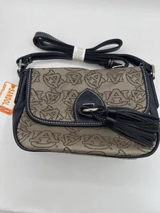 Auburn Tiger Sandol Purse Bag Tassels Brown Navy Jacquard / Leather AU Logo - Picture 1 of 11