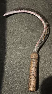 Buffy the vampire Prop Hard Foam Bloody Sickle Scythe signed coa - Picture 1 of 5