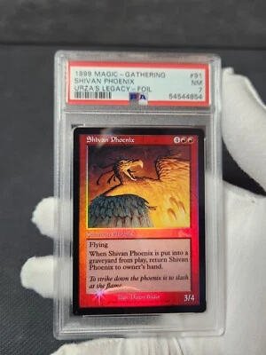 1999 MTG Urza's Legacy Shivan Phoenix Foil #91 Graded Magic Gathering Card PSA 7 - Image 1 of 4