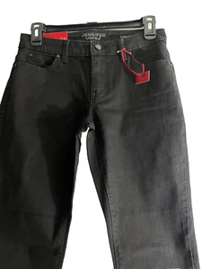 Jennifer Lopez Jeans Women Size 4P Black Tie Straight Leg Flawless Stretch - Picture 1 of 14
