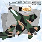 Camouflage Paint Masks for F-16C BDU Green Splinter Aggressor 1/48 DN Models