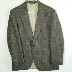 ADAMS ROW ANDERSON-LITTLE Vtg 80s Brown Glencheck Blazer Coat Jacket Men's 44R