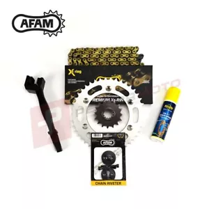 AFAM X-ring Gold Chain and Sprocket Kit to fit Yamaha XTZ700 Tenere 2020-2022 - Picture 1 of 2