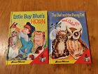 2 Start Right Elf Books Little Boy Blue Owl Pussy Cat Calico Pie Brown 1980