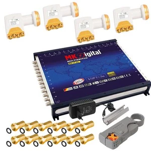Multischalter 17/8 MK-Digital 4xQuattro LNB Full HD 3D 4K abisolierer F-Stecker - Bild 1 von 6