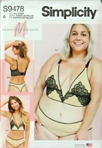 Simplicity 9478 Madalynne Bras Panties Pattern Misses Women Plus Size XS-4XL New - Picture 1 of 3