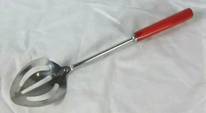 "Utensilio de cocina con mango de baquelita rojo corona de colección cuchara grande ranurada 12,5" - Imagen 1 de 6