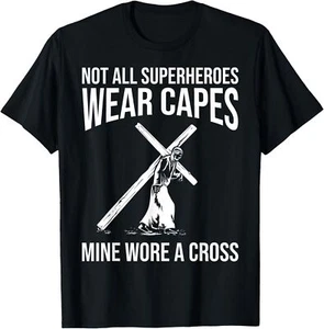 NUEVO LIMITADO Divertido Diseño de Superhéroe Jesús Hombres Mujeres Jesucristo Cruz Camiseta - Imagen 1 de 3