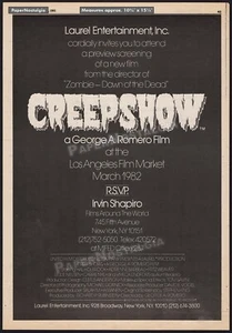 CREEPSHOW - Original 1981 Trade AD / poster _ Preview Screening _ Stephen King - Picture 1 of 1