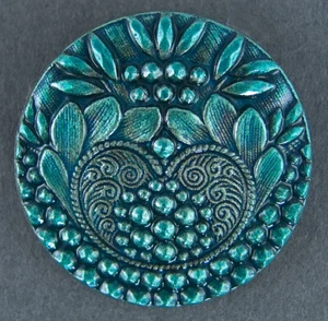 DECORATIVE HAND PAINTED METAL CLOTHING BUTTON - SET OF 2 - Picture 1 of 1