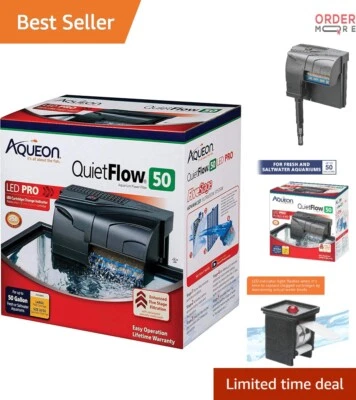 Aquarium Power Filter 50 Gallon LED Multi-Stage Biological Chemical Mechanical - Image 1 of 4