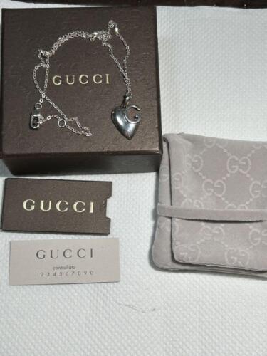GUCCI Collana Ciondolo Argento 925 Motivo Cuore G Donna SV925