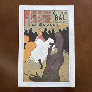 Vintage Dance Poster Print 11x16" Moulin Rouge / Grand Ballet 2 sided - Picture 1 of 6
