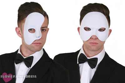 ILOVEFANCYDRESS PHANTOM HALF FACE MASK VENETIAN MASQUERADE BALL HALLOWEEN FANCY DRESS MASKS