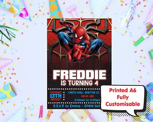 Spiderman Custom Printed Invites - Picture 1 of 3