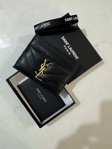 Gold Emblem Ysl Card Holder - Picture 1 of 5