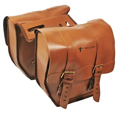 Retro Doppelpacktasche Gepäckträgertasche Packtaschen Doppeltasche Lederoptik - Bild 1 von 4