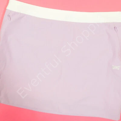 PXG Golf Mini Skort Womens S Purple Lined Stretch Lilac White Skirt - Image 1 of 4
