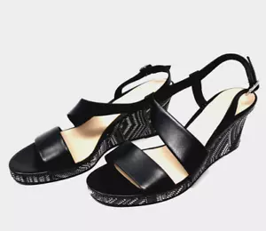 Cole Haan Women Ravenna High Heel Wedge Leather Sandal UK Size 6 RRP 59.99 - Picture 1 of 5
