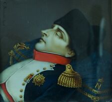Ancienne rare Miniature Portrait Napoléon lit de Mort 1840 Bernardi Rouen