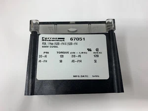 Ferraz Shawmut 67051 PDB 1P 2/0-#14 x 2/0-#14 600V distribution Block CU9AL - Picture 1 of 4
