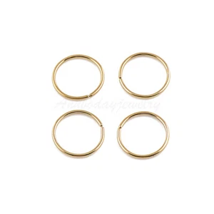20G 18G 1/4" 5/16" 3/8" Gold Plated on Steel Seamless Nose Hoop Ear Tragus Ring - Picture 1 of 12