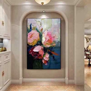 Floral Art Wild Roses Canvas Premium Quality Wall Art Print No Framed - Picture 1 of 3