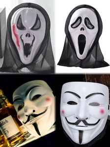 Costume Mask Party Mask Scream Ghost Mask Anonymous Mask V Hacker Fawkes - Picture 1 of 4