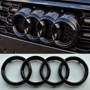 LOGO 273mm CALANDRE NOIR BRILLANT POUR AUDI A3 A4 A5 A6 A7 - Imagen 1 de 1