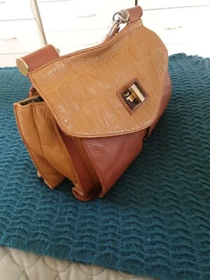 MIMCO бежевый коричневый кожаный Дамская сумка наплечная сумка B21 - Изображение 1 из 4