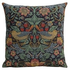 Strawberry Thief B Blue by William Morris European Cushion Cover Pillow 18x18 in - Picture 1 of 14
