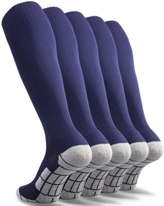 Boy's Soccer Socks 5 Pairs Youth Baseball Sport Team Athletic Knee High Long ... - Picture 1 of 6