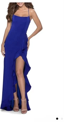 Vestido para mujer La Femme azul real talla 12 abierto espalda y rodilla abertura Foto 1 de 4